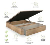 Canapé con cajón frontal y zapatero Luxury S-Max 3D 135-150 cm Roble 150x190