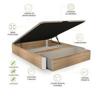 Canapé con cajón frontal y zapatero Luxury S-Max 3D 135-150 cm Roble - Blanco 150x190