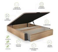 Canapé con cajón frontal y zapatero Luxury S-Max 3D 135-150 cm Roble - Grafito 150x190