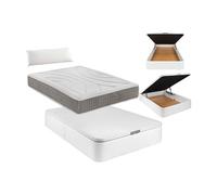 Canapé tapizado en polipiel de color blanco con colchón y almohada: 80 x 200 cm