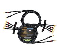 Canare 4S11 - Grado audiófilo - HiFi Star-Quad Bi-Wire Cable de altavoz con conectores Eminence Gold Banana & Spade [Banana x2 - Spade x4]