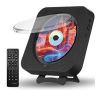 Canareen Reproductor de CD Portátil Bluetooth, Reproductor CD con Pantalla LCD, Cubierta Antipolvo, Música Lector con Altavoces Dobles, Radio FM, con Soporte Reproducción USB/AUX, Negro