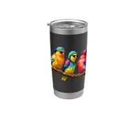 Canarios de hip-hop, coloridos, ropa urbana, tripulación de pájaros Vaso térmico de acero inoxidable de doble pared