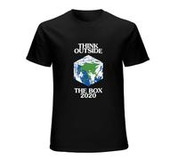 Canary Yellow Virgil Abloh Think Outside The Box Men's T-Shirt Unisex Black Cotton Print tee Shirts S
