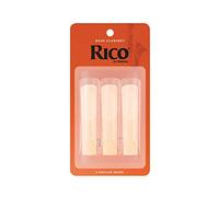 Cañas D'Addario Rico para clarinete bajo, fuerza 3, paquete de 3