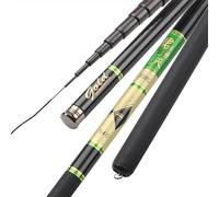 Cañas de Pescar Telescopic Fishing Pole Carbon Fiber Small Short Sea Portable Travel Rod for Seawater Freshwater Bass Trout Caña de Pescar telescópica(5.4 m)