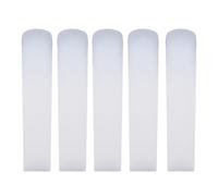 Cañas de Saxofón Tenor de Resina de 2,5 Bb, Profesionales Flexibles para Principiantes, 5 uds. Con Caja de Plástico para Almacenamiento (WHITE)