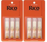 Cañas Rico Organic para Clarinete Sib, Fuerza 2.0, Paquete de 6