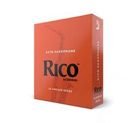 D'Addario Woodwinds - Rico Alto Sax Reeds - Cañas para Saxofón Alto - Cañas para Saxofón Alto hechas a mano para principiantes, estudiantes, educadores - Fuerza 3.0, 10-Pack