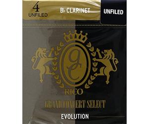 Cañas Rico para Clarinete Sib - Cañas Grand Concert Select Evolution para Clarinete - Lomo más pesado para mayor proyección de sonido - Cañas para Clarinete 4 Fuerza, Paquete de 10