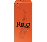 D'Addario Woodwinds - Rico Alto Sax Reeds - Cañas para Saxofón Alto - Cañas para Saxofón Alto hechas a mano para principiantes, estudiantes, educadores - Fuerza 1.5, 25-Pack