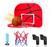 Canasta Baloncesto Infantil Habitacion con Aros Balón y Bomba, Mini Juguetes Deportivos para Interiores y Exteriores