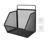 Canasta de Alambre Colgante de Metal, Organizador de Almacenamiento de Pared Pequeña con Canasta Abierta de Adhesivo Fuerte Cesta de Colgantes Múltiples para el Dormitorio de la