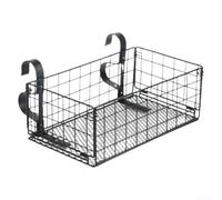 Canasta de almacenamiento ajustable de metal junto a la piscina, 10 x 6 x 3.5 pulgadas, para piscinas cuadradas sobre el suelo, se cuelga de forma segura en el riel, marco resistente a los rayos UV