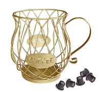 Canasta de Almacenamiento de Café, Cesta Almacenamiento Cápsulas Café, Cesta de Cápsulas de Café, Cesta Almacenamiento para Cápsulas Café, para Cafeterías, Caseras, Hotel, Oficina (Oro)