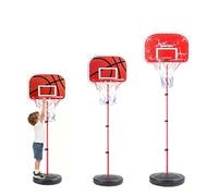Canasta de Baloncesto Infantil con Altura Ajustable 40-140 cm - Aro Mini-Basket Robusto en Plástico con Tablero Rojo para Interior/Exterior, Juguete para Niños a Partir de 3 Años (Incluye Pelota)