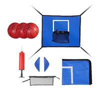 Canasta de baloncesto para trampolín, red deportiva | Incluye 3 bolas impermeable accesorio de baloncesto para cama elástica, para adultos, adolescentes, amantes de interiores y exteriores