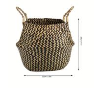 Canasta de con Asa, Macetero Tejido Natural para Plantas de Interior, Almacenamiento, Lavandería y Compras, Cestas para Estantes