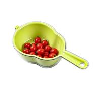 Canasta de drenaje, cesta portátil reutilizable de doble capa, cuenco de lavado de frutas con asa, para el hogar, casa, cocina, fregadero, baño, interior, exterior, camping, tomate, baya