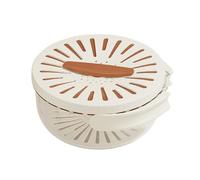 Canasta de drenaje para cocina, cuenco de lavado de frutas 2 en 1 y recipiente colador con mango plegable, tapa giratoria para drenaje o almacenamiento, PP+PET+PS, 20 x 20 x 11,5 cm (marrón)