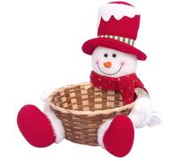 Canasta de dulces Gran capacidad Canasta de dulces de Navidad Rattan Ratán Cute Nieve Mande de nieve Navidad para invierno Mesa Home Desk Decoración de regalo Candy