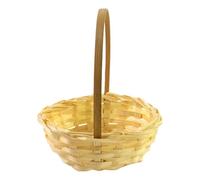 Canasta De Flores De Boda: Contenedor De Ratán, Cubo De Mango Portátil, Organizador De Estilo Vintage | Decoración Encantadora Para La De La Casa De La Granja De La Dama De Mesa Al Aire Li