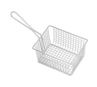 Canasta de Freidora Profunda de Acero Inoxidable, Cesta de Freír Comercial Multifuncional con Mango Largo, Cesta Organizador para Frutas, Verduras (L cuadrado)