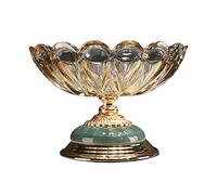 Canasta de frutas y verduras para encimera, cuenco de metal de cristal, plato de frutas de pie alto, bandeja de almacenamiento de dulces, mesa de café, decoración de escritorio, cuenco de postre
