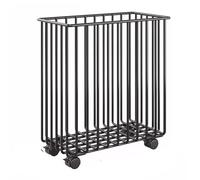 Canasta de lavandería con Ruedas, Cesta de lavandería de Metal, cestas de lavandería para Salvar el Espacio, Cesta de Ropa Sucia para el baño del Dormitorio de la Universidad del Hotel (Negro)