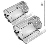 Canasta De Papas Fritas De La Parrilla - Bandeja De Tostado De Malla De Acero Inoxidable, Cesta De Freidora De Aire | Toaster De Granos De Café Portátil, Jaula Para Hornear Para Nueces Papas F