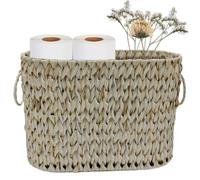 Canasta de Papel higiénico, 15.8x7.1x11 Pulgadas Canasta de Tanques de Inodoro Tejido con Asas Laterales, Organizador de baño rústico, cestas de baño para el Inodoro