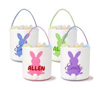 Canasta de Pascua con nombre personalizado, cestas vacías para regalos para el día de San Valentín, cumpleaños, baby shower, caja organizadora decorativa para bebé, juguete y mascota (25 x 23 cm, 1