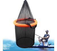 Canasta de plegable con red de captura viva, cesta de malla flotante portátil con cordón para cangrejos de río, bagre, almacenamiento de cebo , agua salada y agua dulce