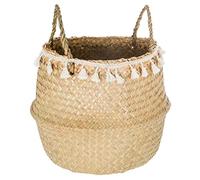 Atmosphera Canasta de Reed plegable con pompones