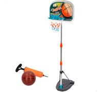 COLORBABY 49538, Canasta baloncesto exterior portátil para niños, CB Toys, Altura regulable de 94,5cm a 165cm, Incluye depósito para rellenar con agua o arena, Fácil Montaje