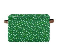 Canastas de almacenamiento, color verde malvavisco, caja de almacenamiento plegable e impermeable con asa resistente, decoración de cestas de almacenamiento, paquete de 2 unidades para almacenar