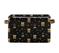 Canastas de almacenamiento de monstruos divertidos negro y dorado, plegables e impermeables con asas resistentes, 2 piezas para cubículos, cajas decorativas para el armario