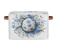 Canastas de almacenamiento plegables para estantes y armarios, caja organizadora de flores de margaritas de huevos de Pascua con asas, caja de almacenamiento plegable de tela para dormitorio, ropa