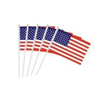 Canastas De Cumpleaños Paquete de 100 de Mano de Unidos, Bandera pequeña de Unidos, de Palo Americano para decoración del 4 de Julio, Fiesta de Veteranos, Fiesta Farolillos Feria (Blue, One Size)