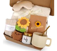 Canastas de regalo Get Well para mujeres, regalos únicos de girasol para ella, cesta de regalo relajante para el cuidado personal, paquete de cuidado personal pensando en ti para mujeres, amigas, mamá