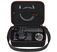 Canboc Caso de Transporte para Sony ZV-1F / ZV-1 / ZV-1II Vlog Digital cámaras& Vlogger Kit de Accesorios Trípode, Bolso de Almacenamiento de Viaje con Correa, Cable de Bolsillo de Malla, Negro