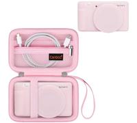 Canboc Estuche cámara Digital Sony ZV-1, Estuche de Transporte Duro + Cubierta Protectora de Silicona Suave ZV1 con Cubierta de Lente extraíble, Rosa