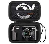 Canboc Estuche Canon PowerShot G7X Mark III/Mark II/ SX740/ SX730, Sony rx100 VII, RICOH GR IV, Cámara Digital Kodak Pixpro, Bolsillo de Malla para Cable USB, Baterías, Negro