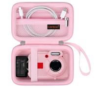 Canboc Estuche de Transporte Kodak PIXPRO WPZ2 Cámara Digital Resistente Impermeable, Bolso de cámara de fotografía submarina, Bolsillo de Malla Cabe Cable USB, batería, Adaptador, Rosa