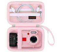 Canboc Estuche de Transporte Kodak PIXPRO WPZ2 Cámara Digital Resistente Impermeable, Bolso de cámara de fotografía submarina, Bolsillo de Malla Cabe Cable USB, batería, Adaptador, gelatina Rosa