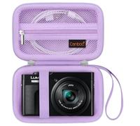 Canboc Estuche de Transporte Panasonic LUMIX DC-TZ99E/ TZ99/ TZ300/ ZS99/ ZS300/ LX10/ ZS80/ ZS100/ ZS70/ ZS200 Cámara de Punto y Disparo, Bolsillo de Malla Cabe Cable, Baterías, Púrpura