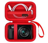 Canboc Estuche de Transporte Panasonic LUMIX DC-TZ99E/ TZ99/ TZ300/ ZS99/ ZS300/ LX10/ ZS80/ ZS100/ ZS70/ ZS200 Cámara de Punto y Disparo, Bolsillo de Malla Cabe Cable, Baterías, Rojo