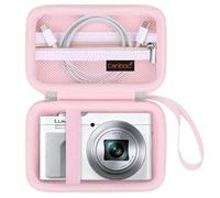 Canboc Estuche de Transporte Panasonic LUMIX DC-TZ99E/ TZ99/ TZ300/ ZS99/ ZS300/ LX10/ ZS80/ ZS100/ ZS70/ ZS200 Cámara de Punto y Disparo, Bolsillo de Malla Cabe Cable, Baterías, gelatina Rosa