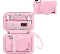 Canboc Funda cámara Digital Canon PowerShot G7X Mark III, 1 Funda rígida + 1 Funda de Silicona Blanda con Tapa extraíble para el Objetivo, Color Rosa (Solo Funda)