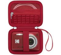 Canboc Funda cámara Digital Kodak PIXPRO FZ55/ FZ45/ FZ43/ FZ53 de 16 MP, Bolsa para cámara vlogging, Bolsillo de Malla con Cremallera para Cable, Tarjeta SD, Rojo (Solo Funda)